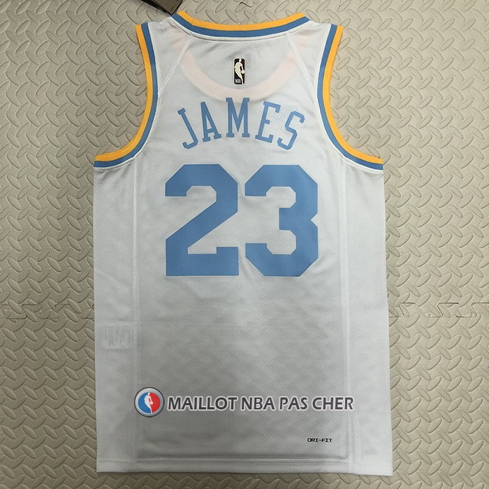 Maillot Los Angeles Lakers LeBron James NO 23 Classic 2022-23 Blanc